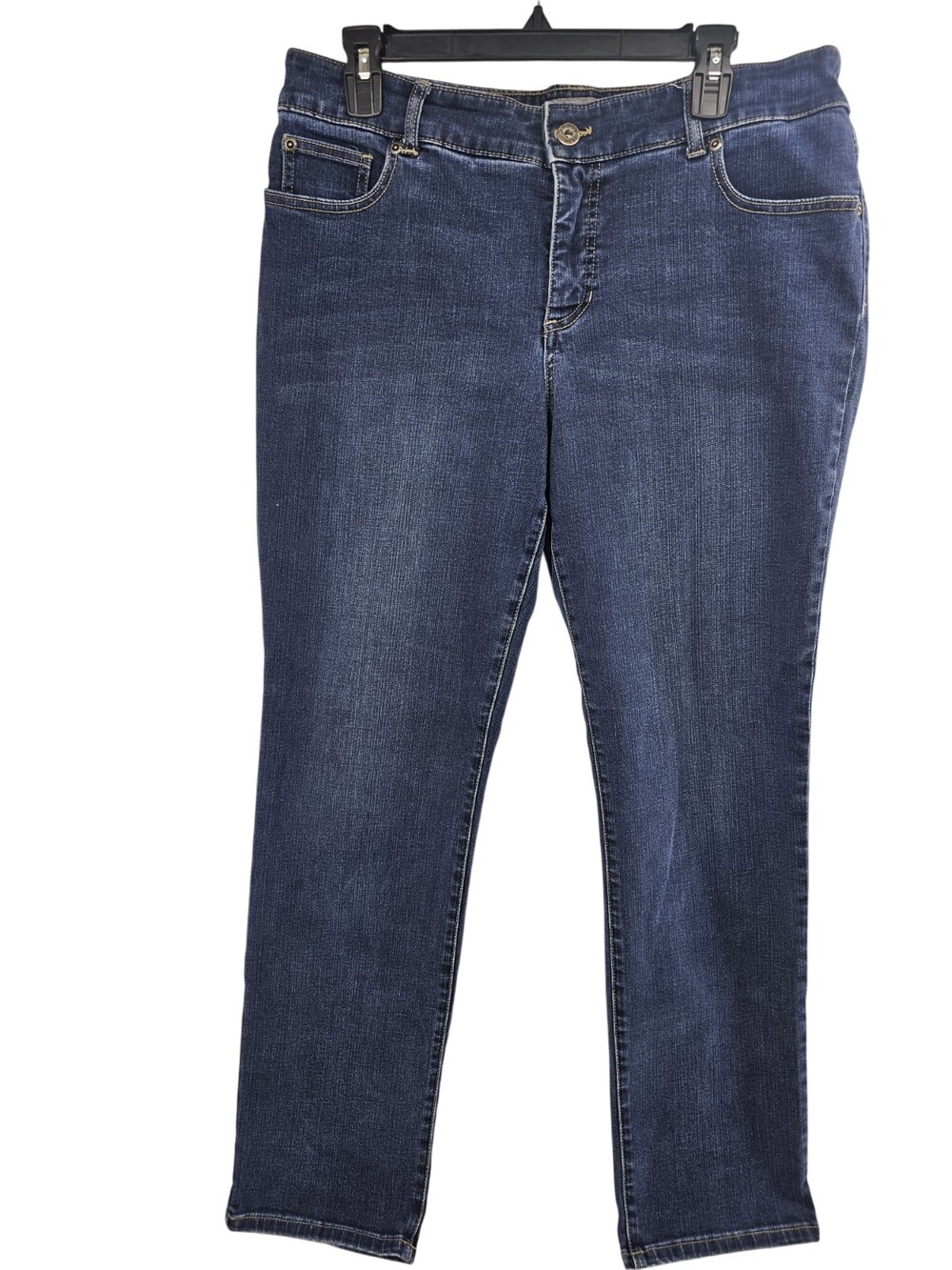 Chicos Jeans So Slimming Womens Size 2 (US 12) Straight Leg Blue Denim Pants